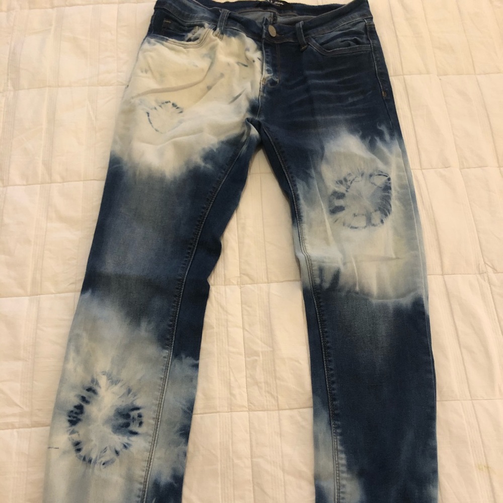 Reversed bleached jeans… One of a kind… Handmade